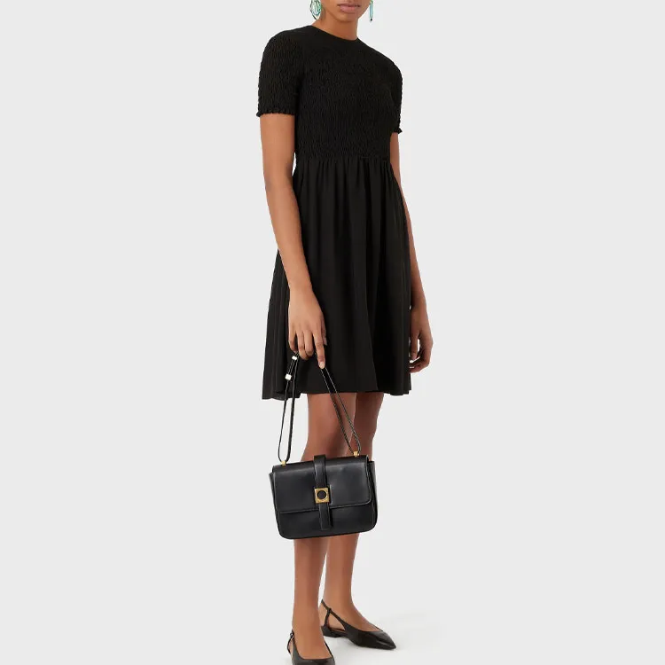 EMPORIO ARMANI Short Sleeved Dresses Women's Black-3