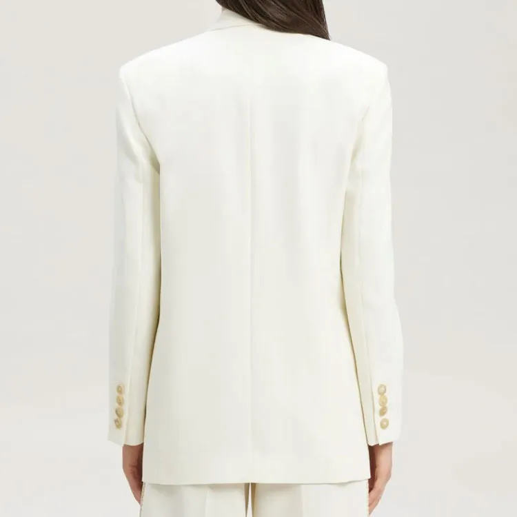 PALM ANGELS Knit Tape Blazer White-3