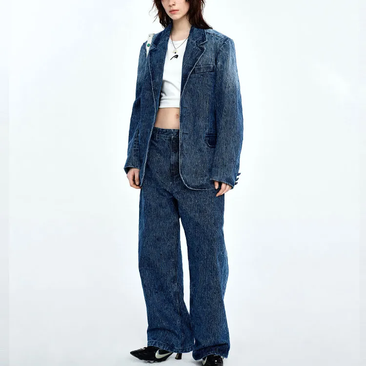 ADER ERROR ADER ERROR Through Editism Series Denim Jackets Women's Denim Blue-4
