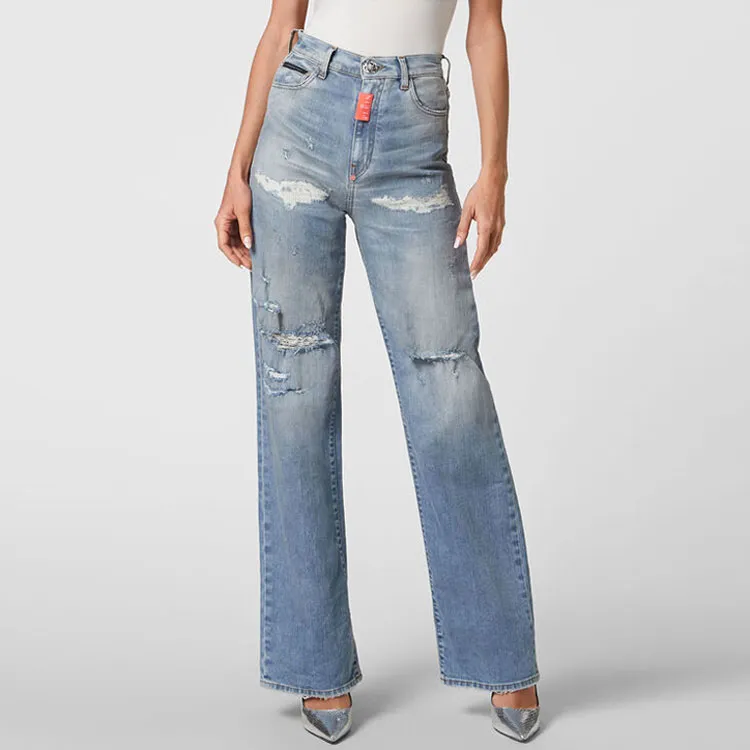 PHILIPP PLEIN Ripped detail Denim Jeans-1