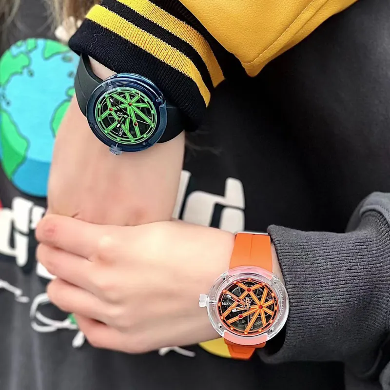 BONEST GATTI Offshore Speed Automatic Mechanical Movement Rubber Strap Watch Men's Watches Orange Watch Dial-6