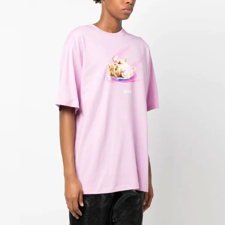 MSGM Graphic Printed Crewneck T-Shirt-3