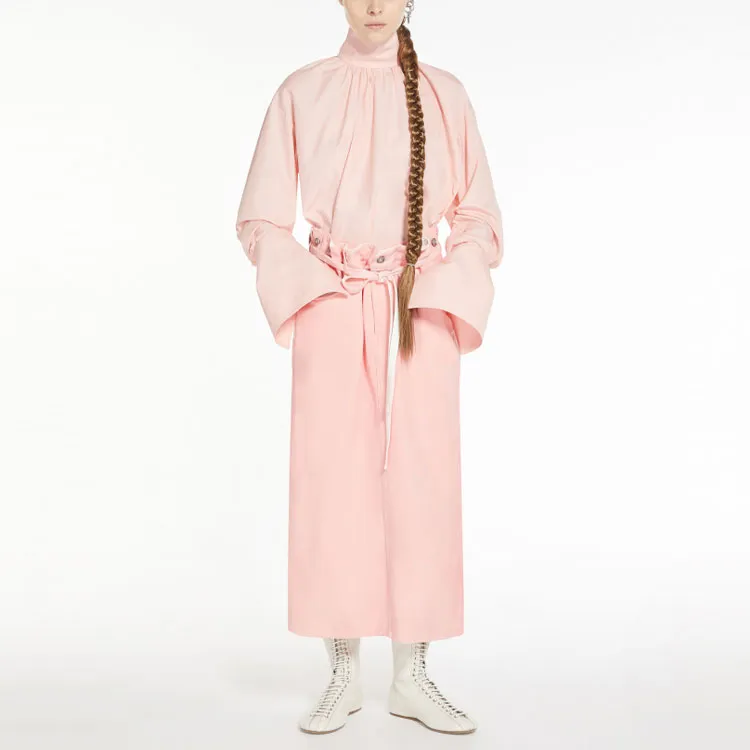 SportMax Denim Long Skirts Women's Pink-3