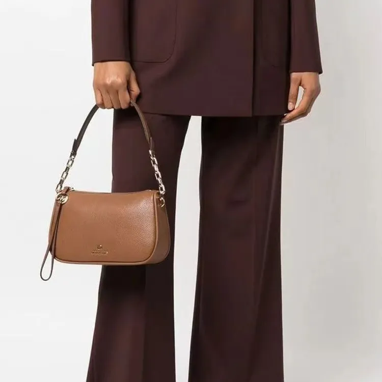 MICHAEL KORS Jet Set Charm Cow Leather Handbag Shoulder Bag Women's Camel-3