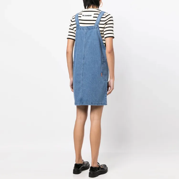 CHOCOOLATE Logo-patch Washed Denim Overalls-2
