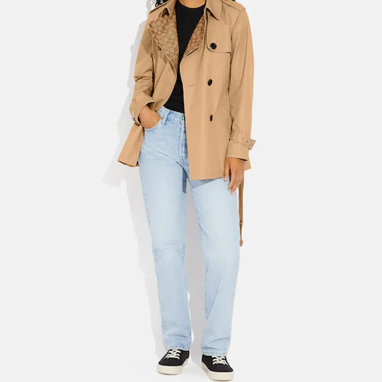 COACH Trench Coat Women's Khaki-2
