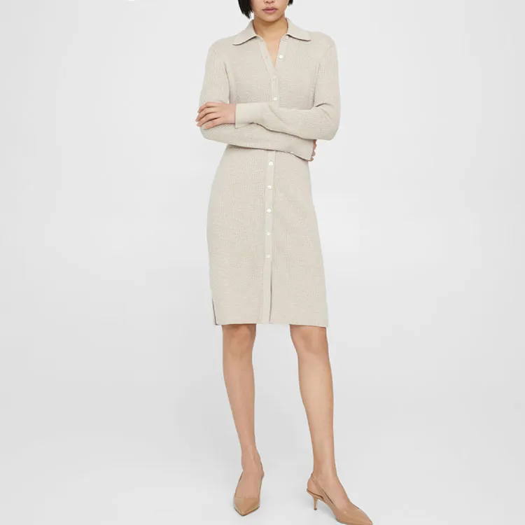 THEORY Long Sleeved Dresses Women's Parchment Paper Yellow-2