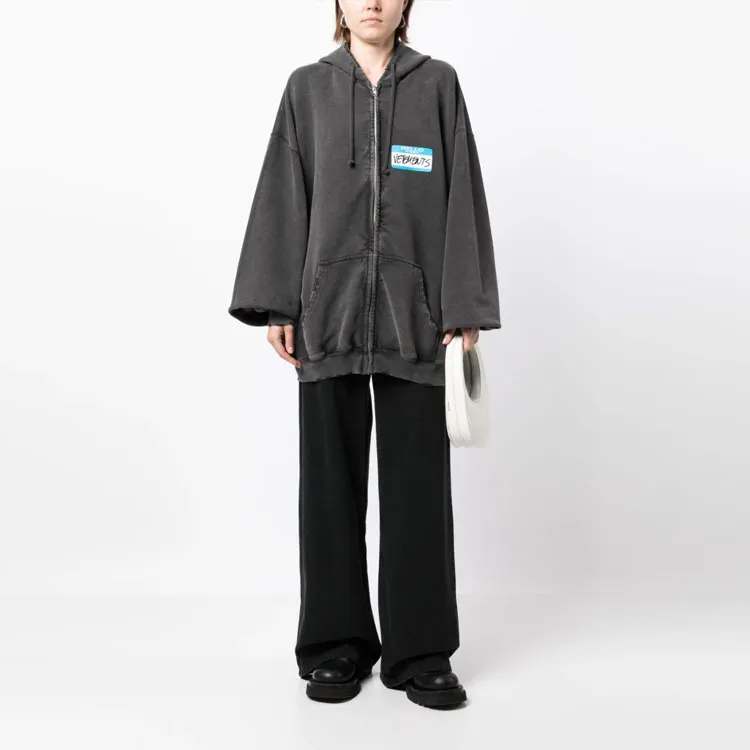 Vetements My Name Is Faded Zip Up Hoodie-2
