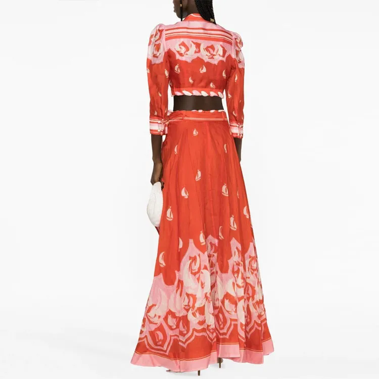 Zimmermann Printed Pleated Maxi Skirt-1
