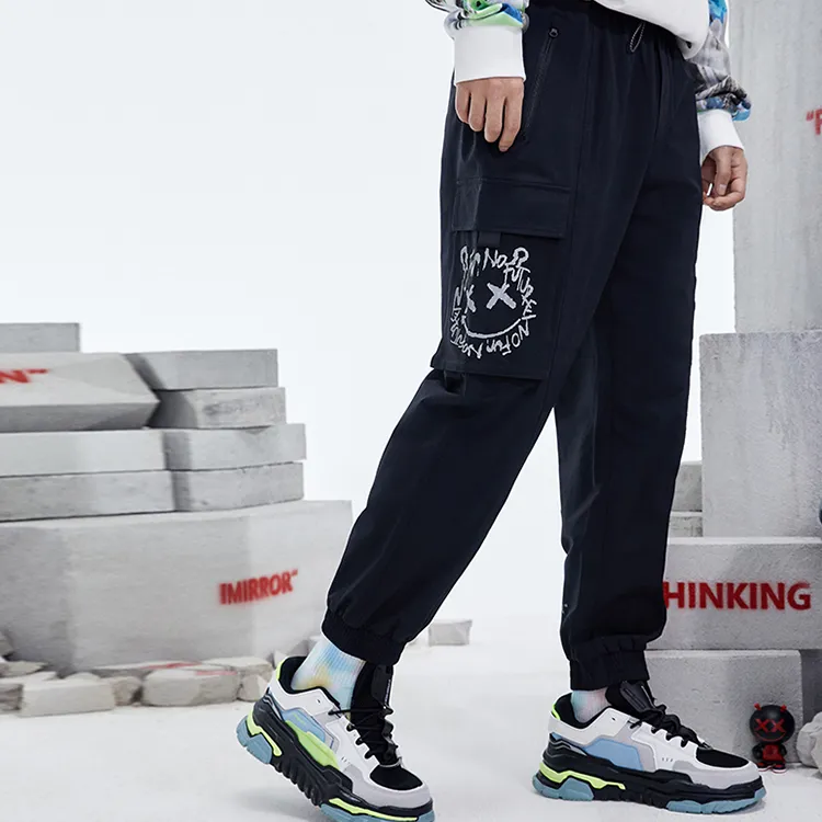 Fun Cargo Pants Casual Pants Men's Black-4