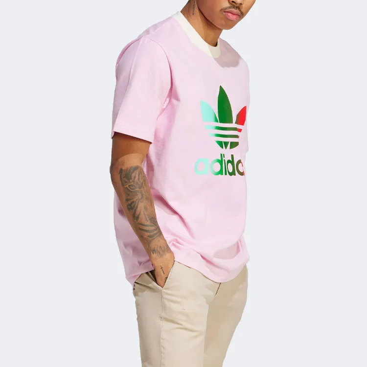 Adidas Originals 70s T Shirt Men's Light Pink Red-3