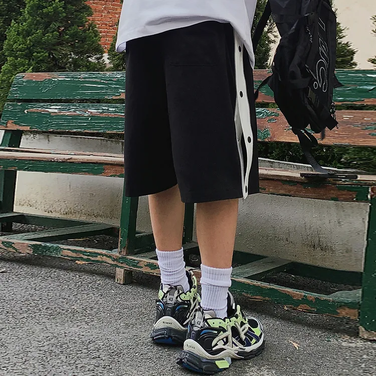 LOOKUN Casual Shorts Men Black-1