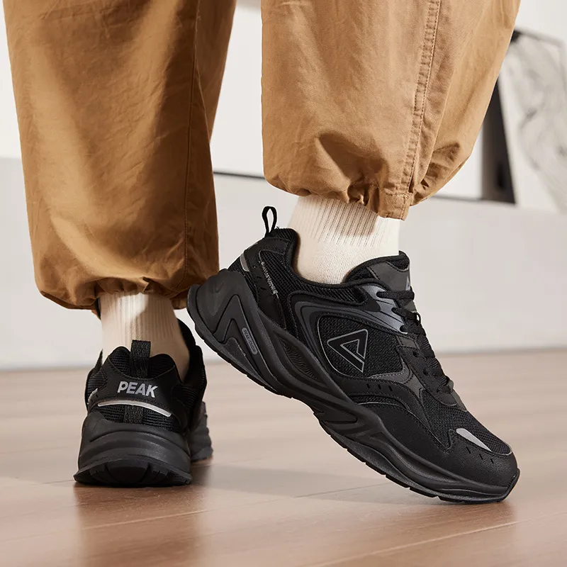 PEAK State Pole Source Back Casual Shoes Men Low Top All Black-8