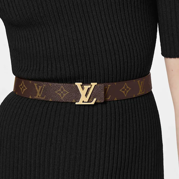 LOUIS VUITTON Leather Leather Belts Women's Brown Width: 3cm-3