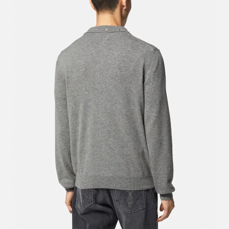 VERSACE Cashmere Sweater Men's Gray-2