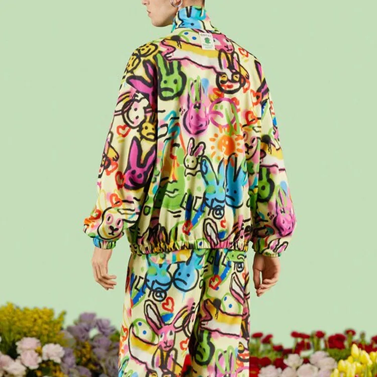 GUCCI Bunny Print Full Zipped Jersey Jacket-4