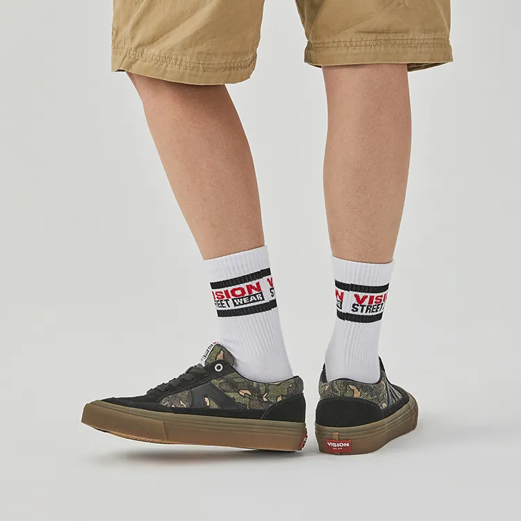 Vision Street Wear Stick Low Top Skateboard Shoes Unisex Army Green Camouflage Multicolor-8