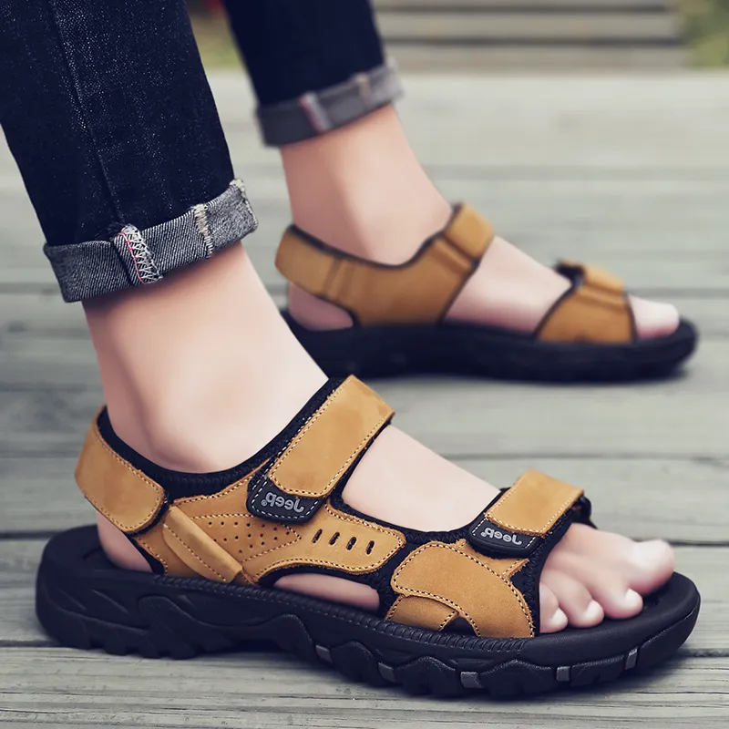 Jeep Beach Slippers Sandals Men's Gold-6