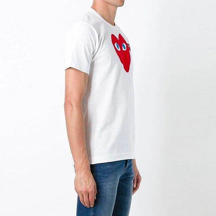 CDG Play Blue Eyes Red Heart T Shirt-3