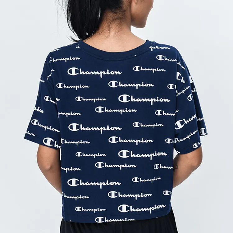 Champion T-Shirt Women's Navy Blue Japan Version-3