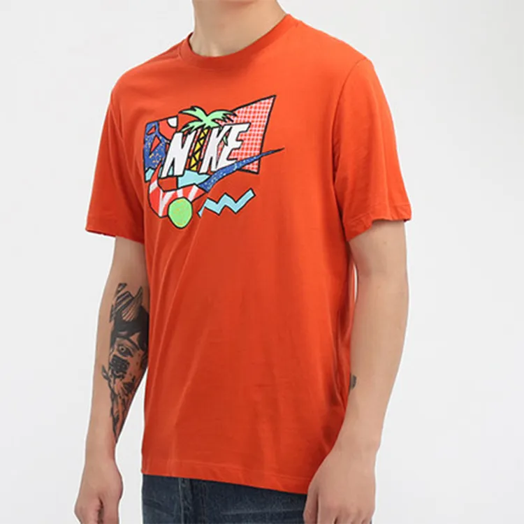 Nike T Shirts Men Orange-2
