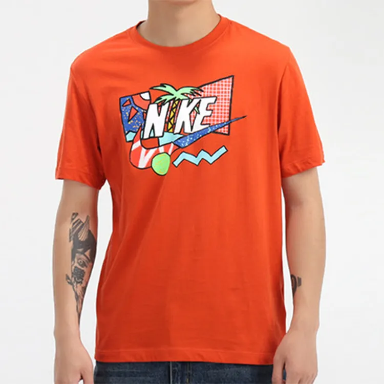 Nike T Shirts Men Orange-3