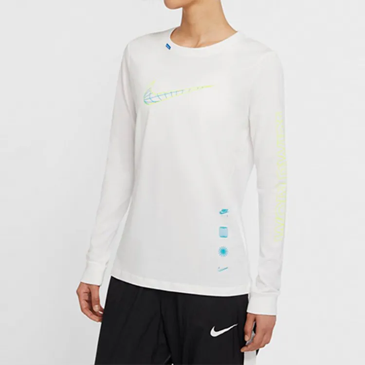 Nike Sportswear Women's Crewneck Long-Sleeve T-Shirt White-4