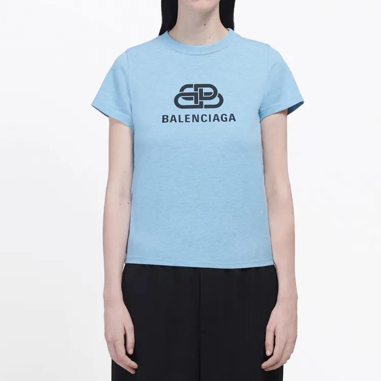 Balenciaga T-Shirt Women's Light Blue-2