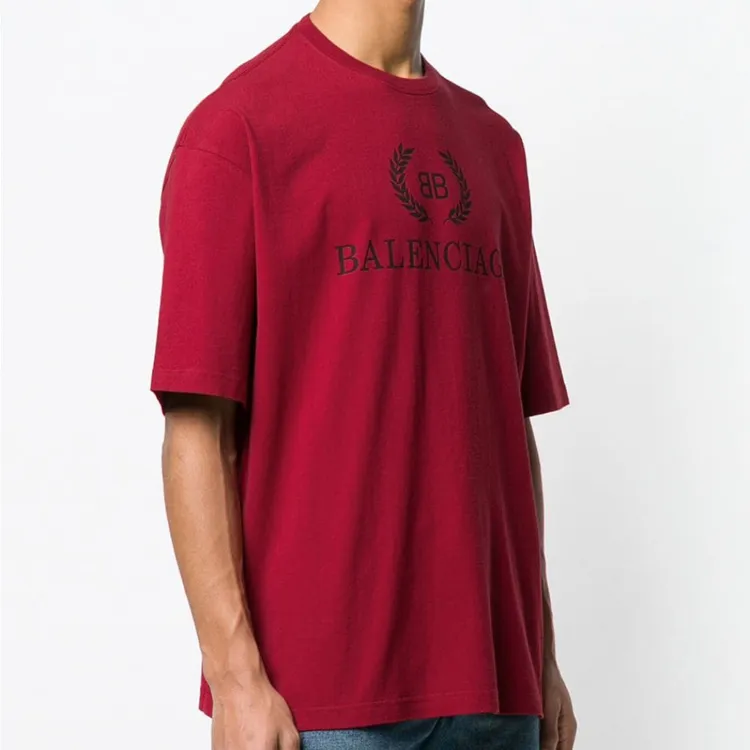 Balenciaga T Shirt Men's Red Loose Fit-3