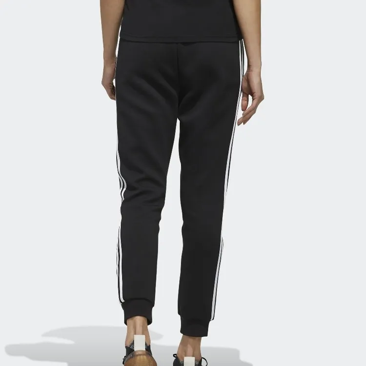 Adidas Knitted Sports Pants Women's Black White-5