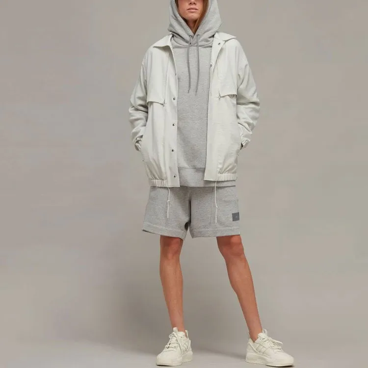 Y-3 Logo-patch Melange-effect Shorts-4