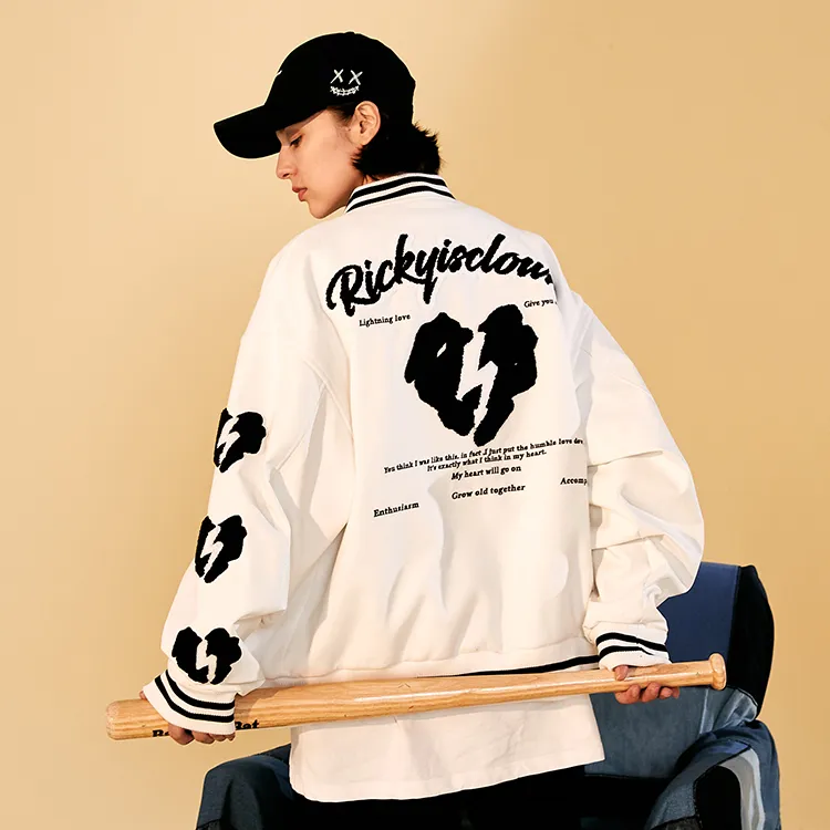 RickyisClown Fall And Winter Baseball Jacket Unisex-3