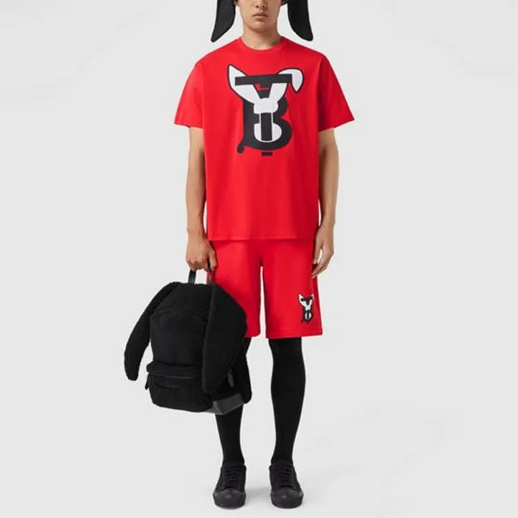 Burberry Rabbit Logo Print Cotton T Shirt-1