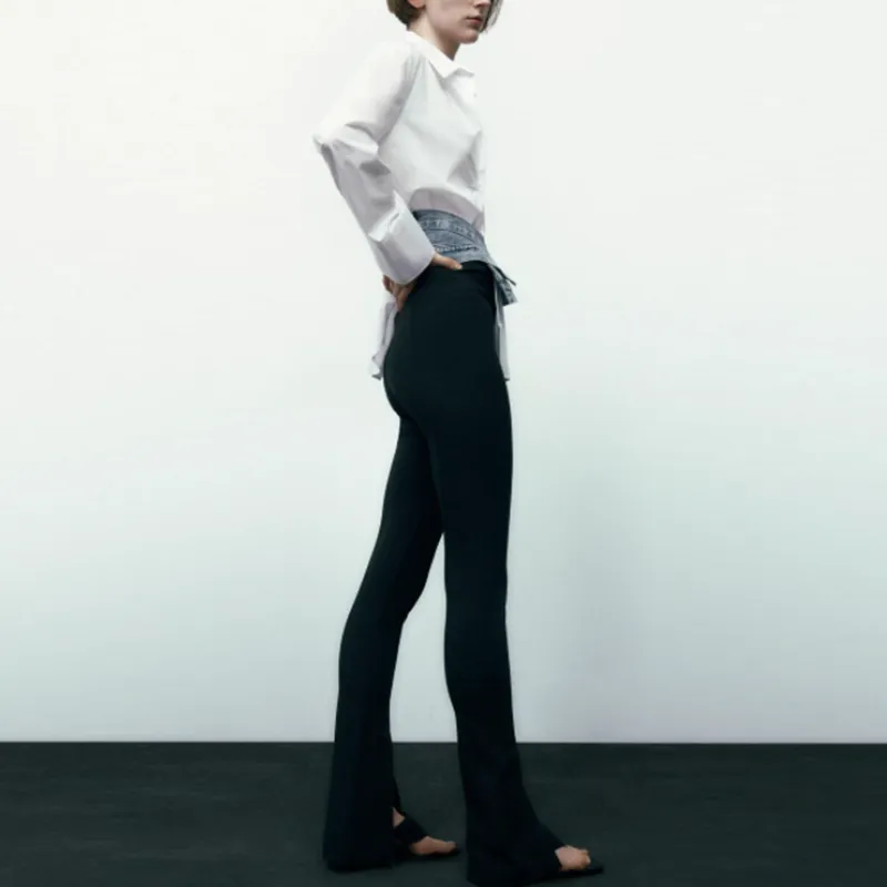 ZARA Leggings Women's Black-3