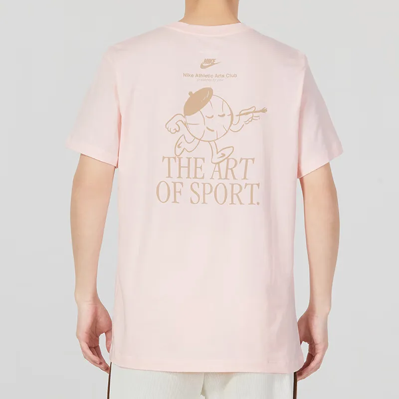 Nike Drop Shoulder Sleeve T-Shirt Men's Pink-2