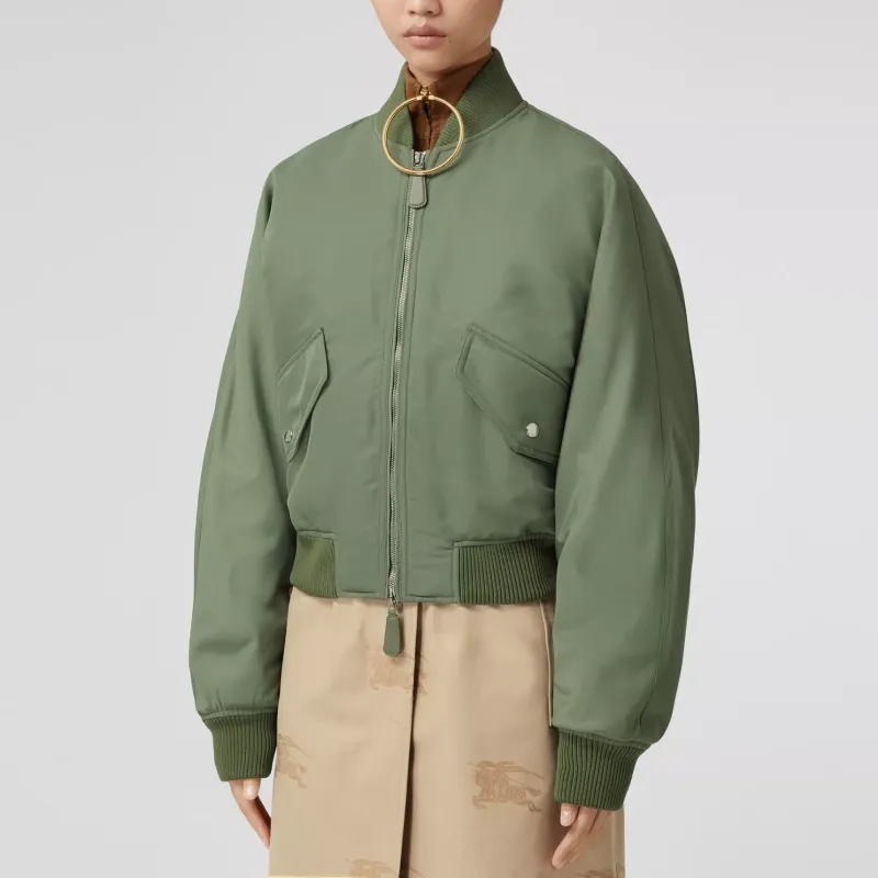 Burberry FW22 Jackets Coats Women's Green-4