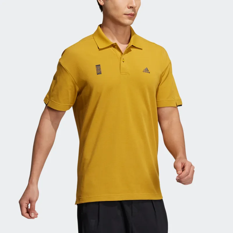 Adidas Polo Shirts Men Gold-3