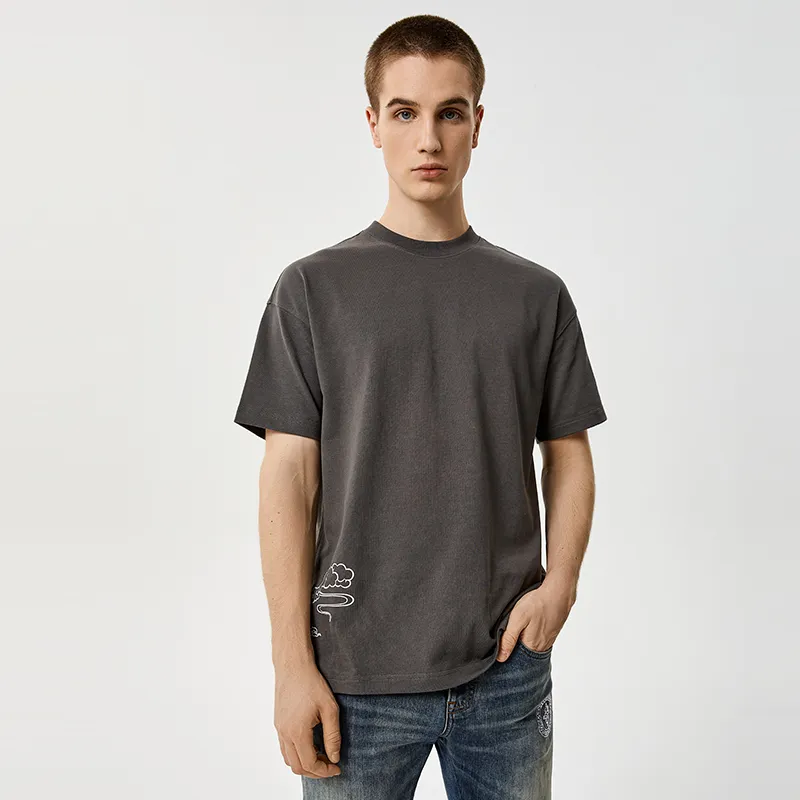 23R+ Straight Long Sleeved T Shirt Unisex Gray-4