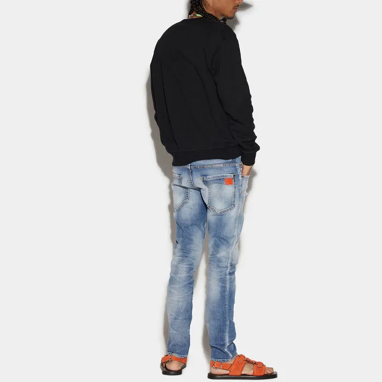 Dsquared2 Logo Patch Distressed Slim Fit Jeans-2