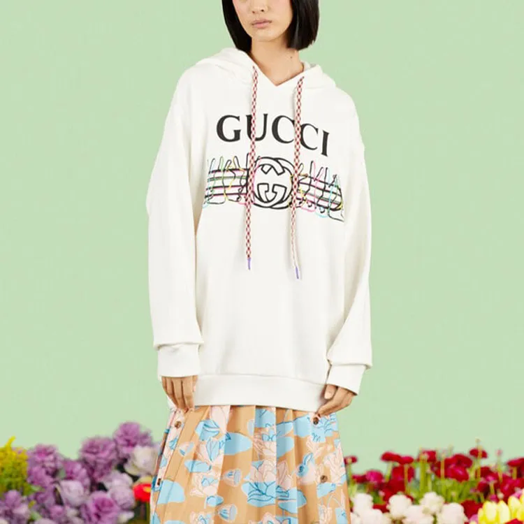 GUCCI Graffiti Logo print Hoodie-2
