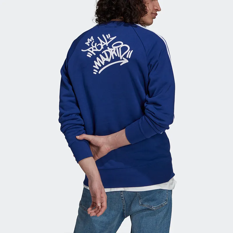 Adidas Real Madrid Sweatshirts Men Blue-3