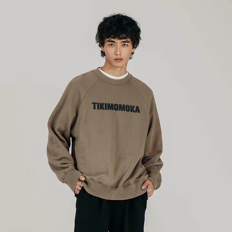COKEIN x Tikimomoka Autumn And Winter Season Crew Neck Loose Fit Long Sleeved Sweatshirt Unisex Earth Tones-2