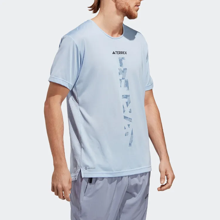 Adidas T Shirts Men Light Pink Blue-3