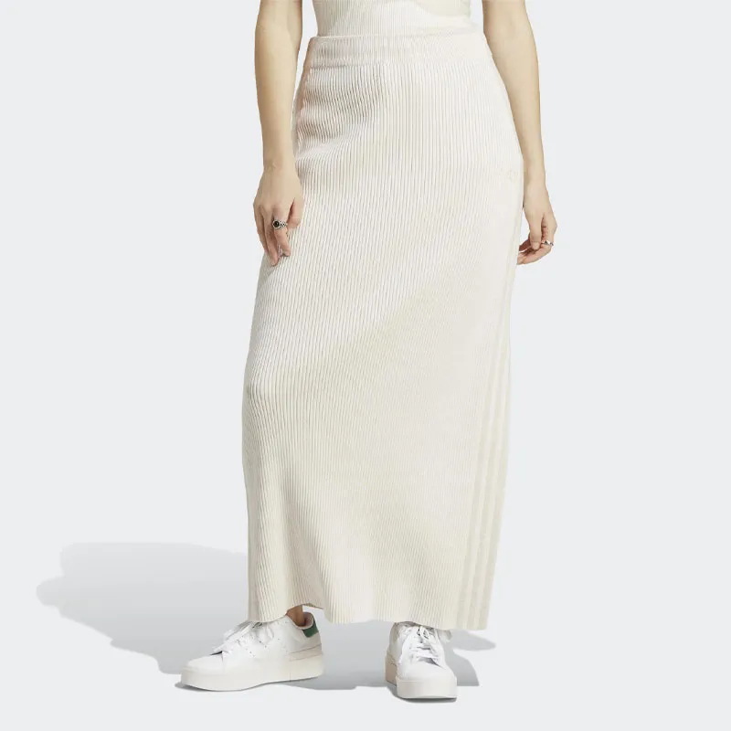 Adidas Knit Long Skirts Women's White-1