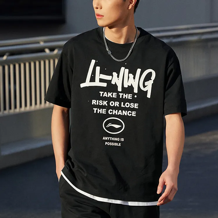 LiNing Sports Fashion Collection T Shirt Unisex Black-3
