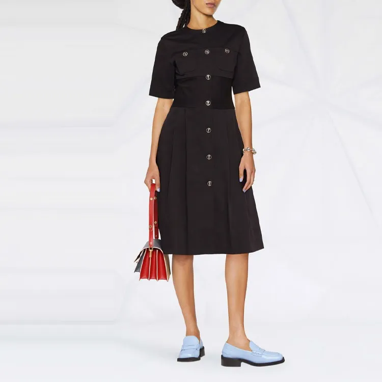 FERRAGAMO SS23 Short-Sleeved Dresses Women's Black-1