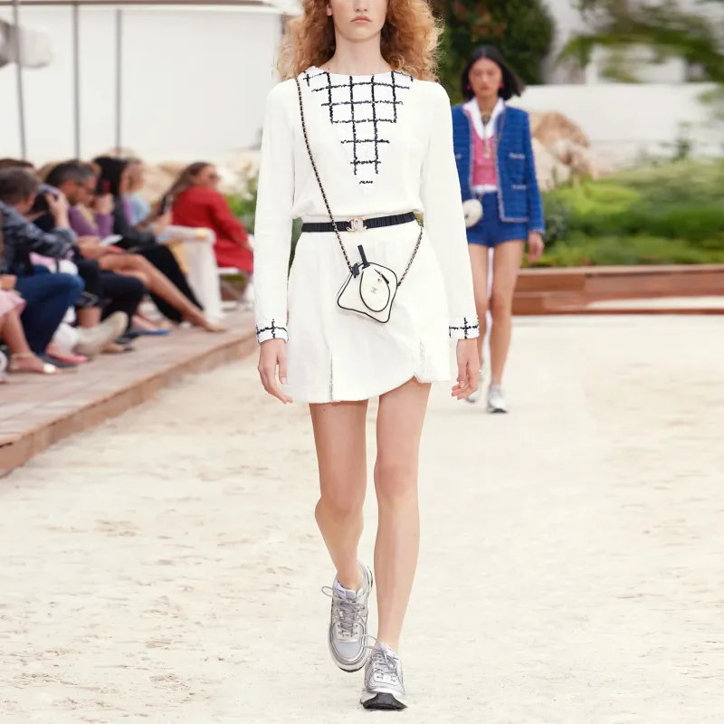 CHANEL Long-Sleeved Dresses Women's White-1