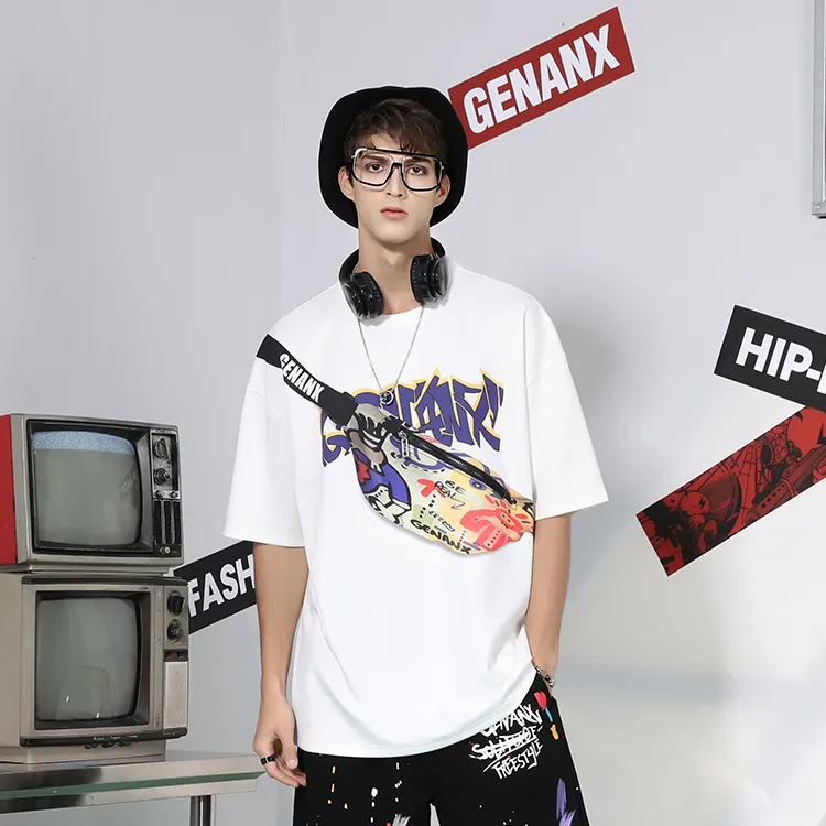 GENANX Straight T-Shirt Unisex White-5