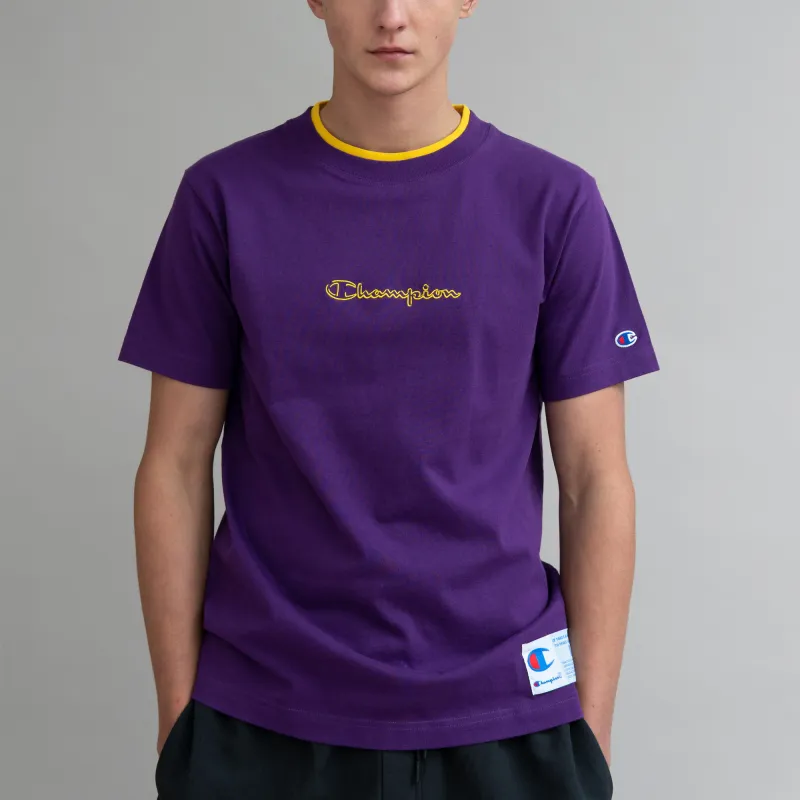 Champion Straight T-Shirt Japan Version Unisex Dark Purple-2