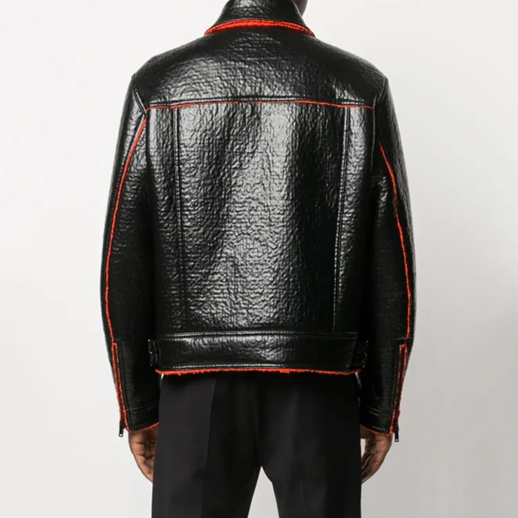 Valentino Leather Jacket Men's Black-6